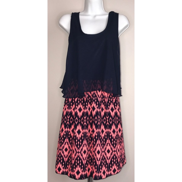 RUE 21 Dark Blue Pink Dress - Picture 2 of 7